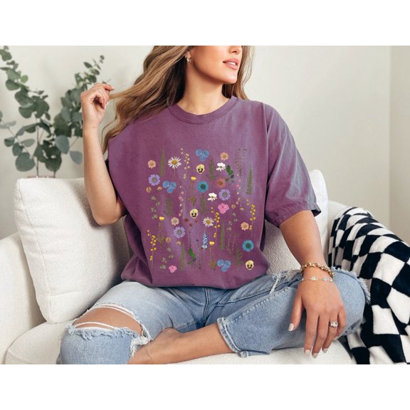 Aesthetic Wildflower T-shirt Mother's day, Pressed Flower Shirt, Bestie T shirt, Aunt , Cottagecore T-shirt, Unisex shirt Tshirt All Size S-5XL