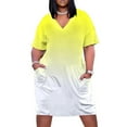 thumbnail image 1 of Aesthetic Yellow And White Gradient Loose Pocket Dress Dresses Summer Summer Dresses for Women, 1 of 9