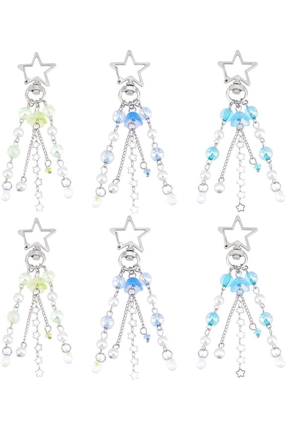 Aesthetic keychains Cute Keychain Charms Stylish Jellyfish Pendant Car Keychain Phone Decor