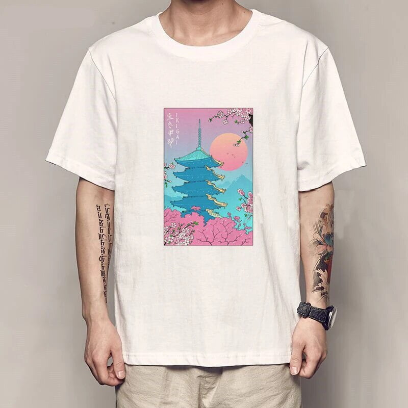 Aesthetics Japanese Streetwear T Shirt Men Hip Hop Funny T-Shirt Summer ...