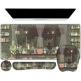 thumbnail image 1 of Aesthetics Large Mouse Pad with Wrist Support 4 in1 Set, XXL Big Game Mousepad + Keyboard Wrist Rest + Mouse Wrist Rest Pad +Coaster Gaming Mat for Home Office Computer I Green Plants and Black Cat, 1 of 14