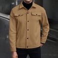 thumbnail image 1 of Aestivo Men's Button Up Trucker Jacket, Solid Casual Coat, Long Sleeve Workwear Outerwear, Multi-Pocket Exterior for Work Casual, Yellow M, 1 of 8