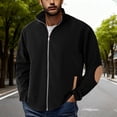 thumbnail image 1 of Aestivo Men's Full Zip Fleece Jacket, Elbow Patch Outerwear Coat, Long Sleeve Casual Top for Outdoor Work Leisure, Black L, 1 of 6