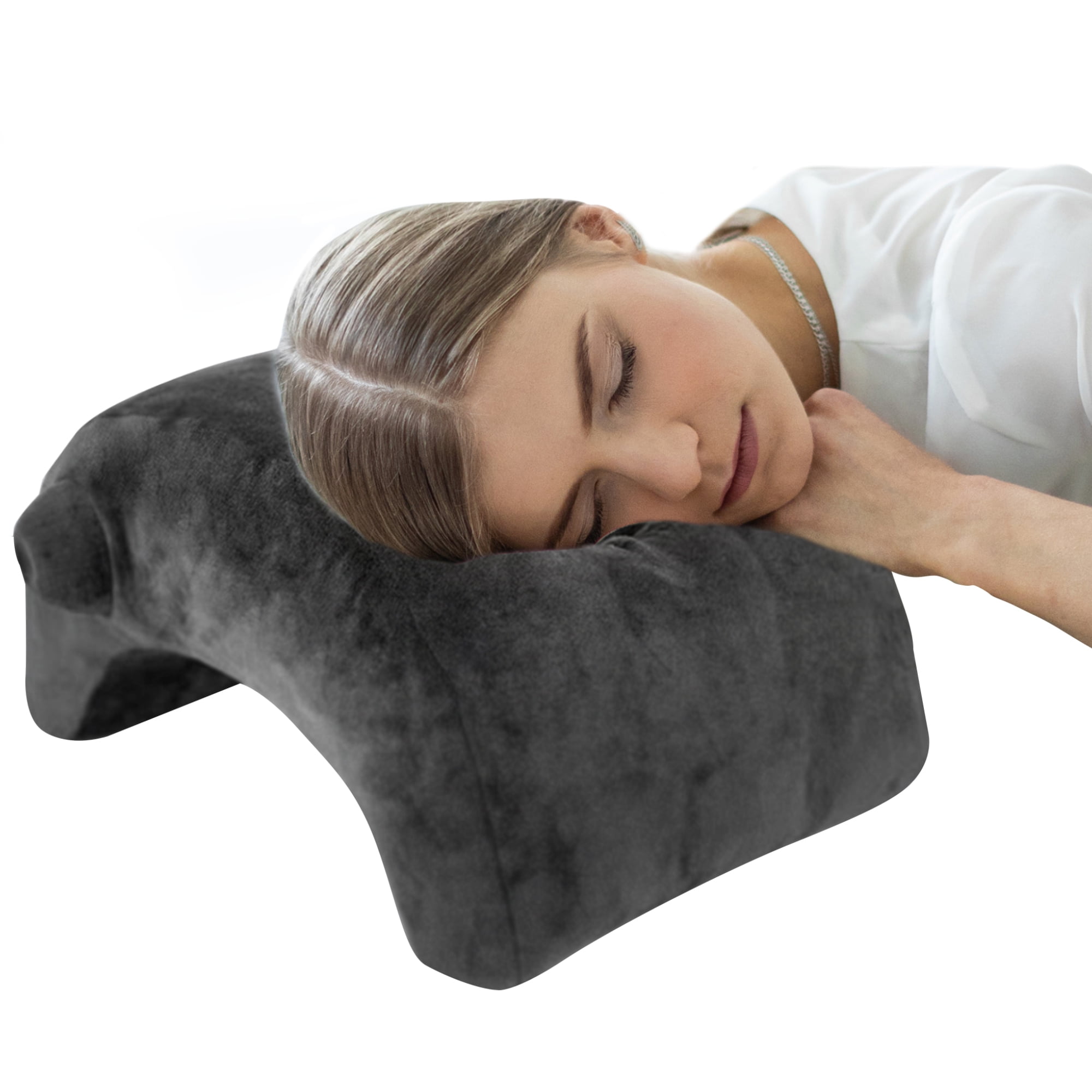 Total Pillow New Hug Travel Pillow, Adjustable Fleece Neck Pillow with Head Support, Great for Lumbar Support, Tech Neck, Side Sleeping, Airplane or
