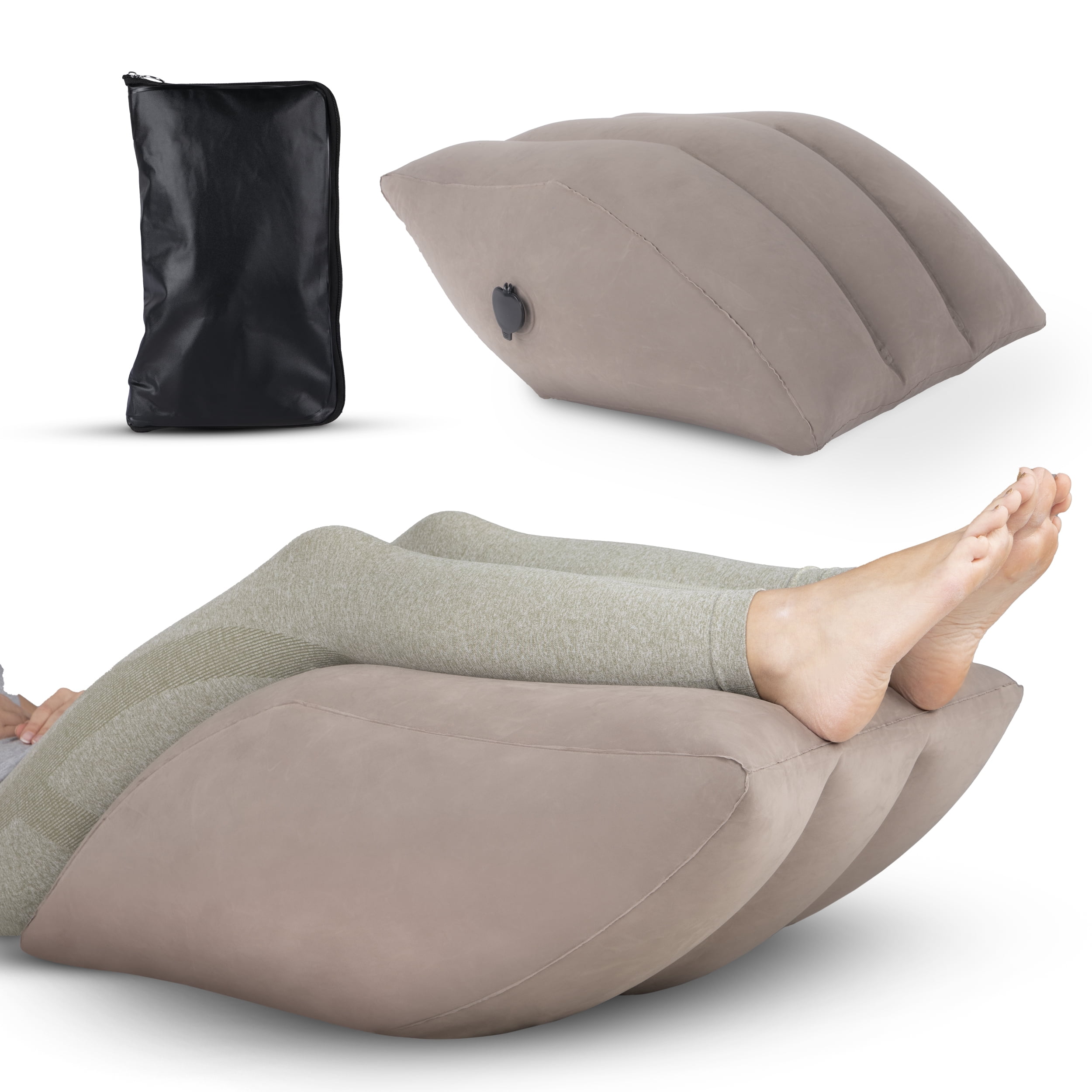 Aestoria Inflatable Leg Elevation Pillow Portable Leg Rest Wedge Pillow, Size: One size, Beige