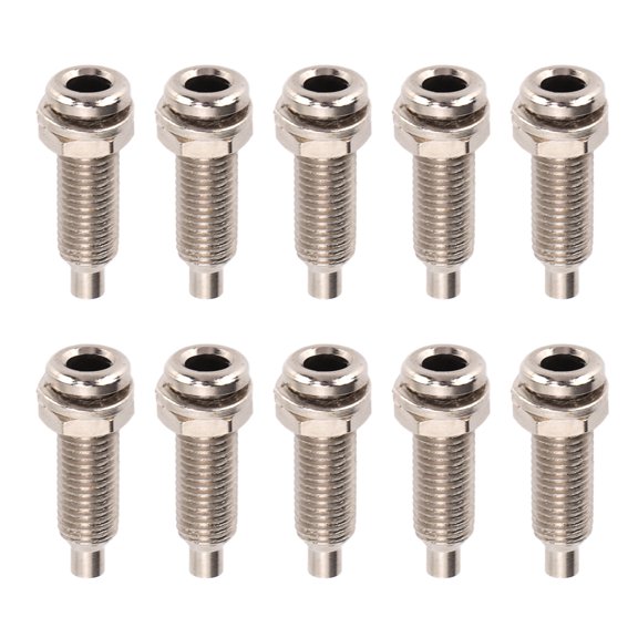 Aestri 10-Piece 4mm Binding Post Nickel Plated Brass M6 Nut Panel Banana Sockets, Heavy Duty Universal Interconnect Terminals for Electronics and Industrial Equipment