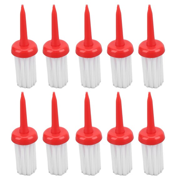 Aestri 10-Piece Plastic Brush Type Golf Tees for Driver Training, Low Friction and Consistent Height Design for Maximum Distance, Red Handle with White Bristles, 0.9 oz Weight