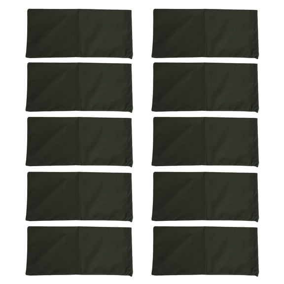 Aestri 10pcs Empty Flood Sandbags, Thickened 600D Polyester Bendable Drawstring Flood Control Bags for Door Garage Basement, Dark Green, 9.4 x 20 inches