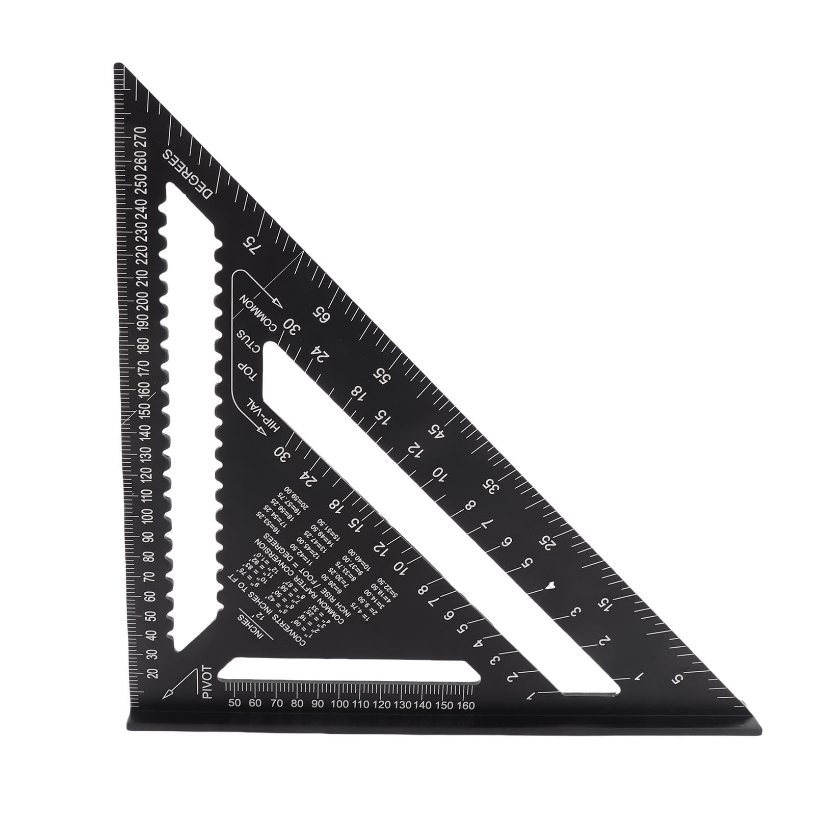 Aestri 12 Inch Aluminum Right Angle Triangle Ruler Protractor Layout ...