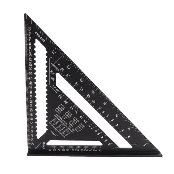 Aestri 12 Inch Aluminum Right Angle Triangle Ruler Protractor Layout ...