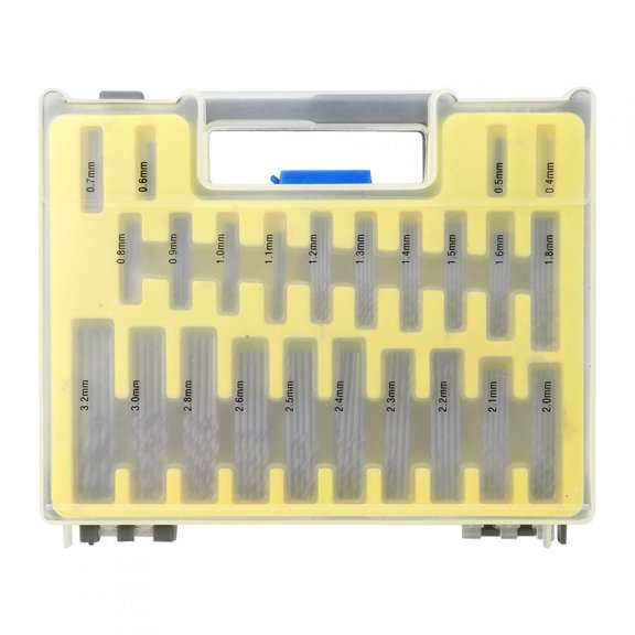 Aestri 150-Piece High Speed Steel Micro Twist Drill Bit Set with Index Storage Case, 0.4mm to 3.2mm Mini Hole Opener Assortment for Precision Crafting and Hardware Tasks