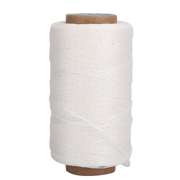 Aestri 150D 820.2ft Waxed Thread Handmade Flat Sewing Stitching Cord Accessories for DIY Leather Craft, Fiber Monofilament Material, 250m Length, White Color for Hand-Stitched Shoe Repair