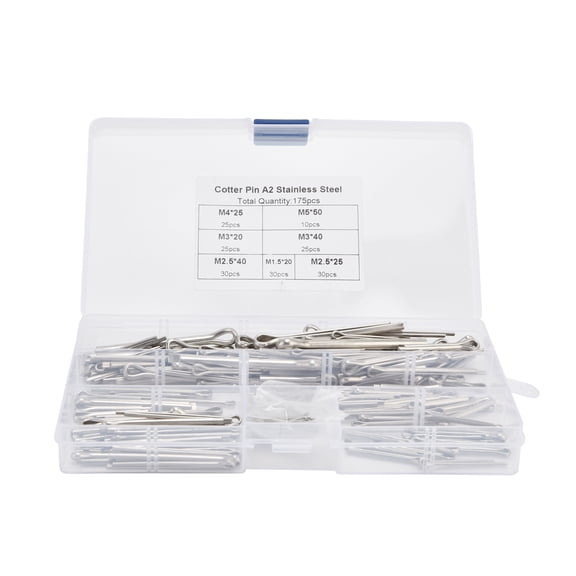 Aestri 175-Piece Stainless Steel Split Cotter Pin Assortment Kit with Storage Box