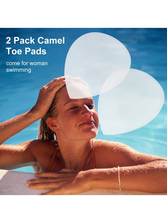2 Pack Camel Toe Pads Silicone Camel Toe Concealer Set Reusable Invisible Adhesive for Women Swimwear Waterproof Swimming Cover Pads Size Medium Transparent Clear