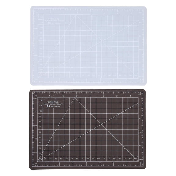 Aestri 2-Piece A5 Self-Healing PVC Cutting Mats, 8.7 x 5.9 Inches, Double-Sided Craft Pad for Sewing, Quilting, Scrapbooking, and Precision Art Projects