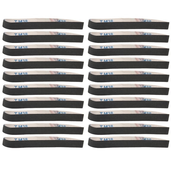 Aestri 20 Pcs Sanding Belts 120 Grit Abrasive Sandpaper Rolls for Metal Grinding Polishing and Deburring, 20.5 x 0.8 Inch (520 x 20 mm) Premium Finishing Belts for Pneumatic Belt Sanders