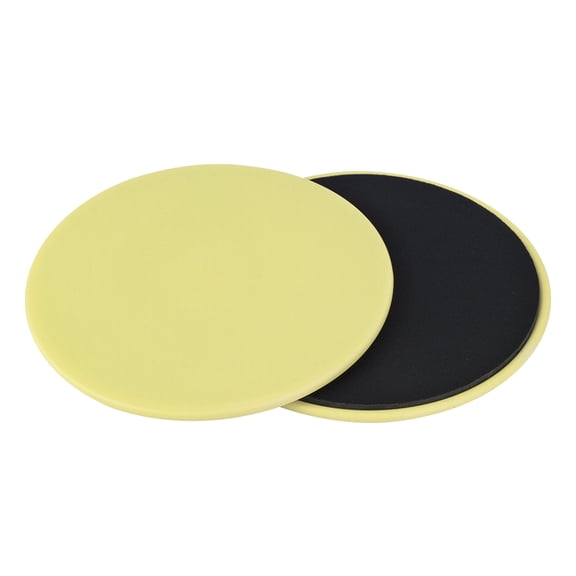 Aestri 2PCS Exercise Sliding Gliding Disc Fitness Core Slider Sport Full Body Workout Yellow