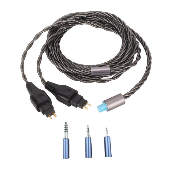 Aestri 2Pin Sound Cable 3 in 1 Silver Plated Copper Replacement for HD650 HD600 Cold Gray