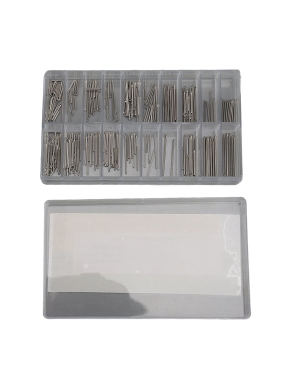 300pcs Watch Split Pin Stainless Steel Watchband Link Cotter Pin Kit for Watchmaker Watch Repair Tool, 0.9mm Thickness, Size Assortment 8-27mm, Professional Watch Strap Replacement Parts