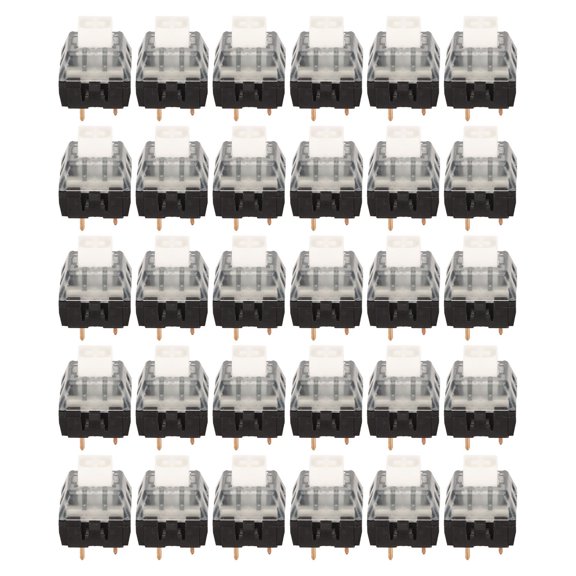 Aestri 30pcs Mechanical Keyboard Switches Waterproof Backlight DIY Keyboard Switch White Switch Black Base