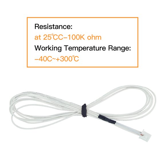 Aestri 3D Printer NTC 3950 Thermistors Temp Sensor 100K ohm with 2P Terminal Compatible for Ender 3 Anycubic Mega Heatbed Hotend Extruder 1 Meter 39.3 Inches 20 Pack
