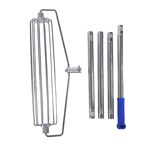 Aestri 4.5 ft Sand Bunker Rake, 304 Stainless Steel Roller Leveling Tool with 18.19 in Wide Head for Long Jump Pits, Baseball Fields, Gardens and Beaches