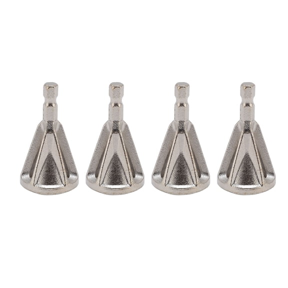 Aestri 4-Piece Deburring External Chamfer Tool Drill Bits Set with 1/4 Inch Hex Shank, High Speed Steel Hardware Repair Set for Bolts and Rods