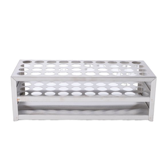 Aestri 40-Hole 304 Stainless Steel Test Tube Rack, 19 mm / 0.75 in Tube Holder, Durable Laboratory Stand for School Experiments, Sample Storage and Plant Propagation