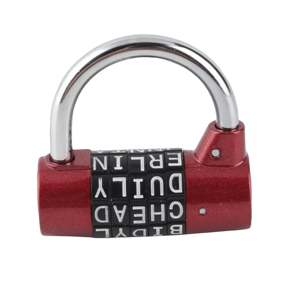 Aestri 5-Digit Combination Padlock, Heavy-Duty Zinc Alloy Keyless Security Lock with Hardened Steel Shackle for Gym Locker, Travel Luggage, Gate, Toolbox (Red)