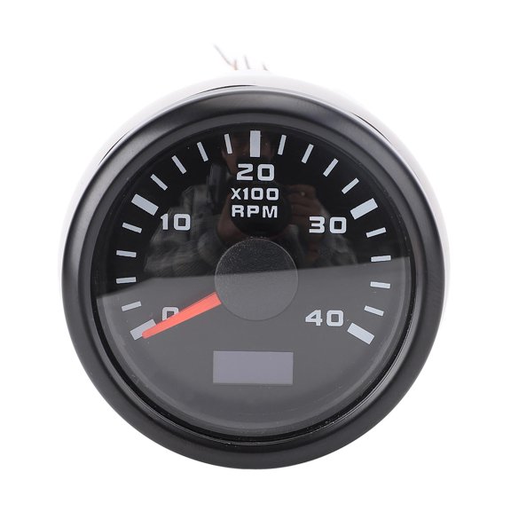 Aestri 52mm Engine 4000RPM Tachometer Gauge with Hour Meter 7 Color Backlight Universal for Truck Tractor Car RV Boat DC 9-32V Black Dial CX6225B