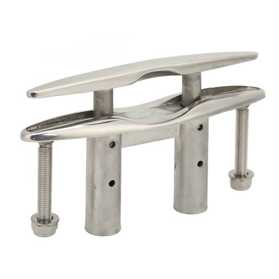 Aestri 6-Inch Pull-Up Boat Cleat, Premium 316 Stainless Steel Heavy-Duty Marine Dock Mooring Hardware Accessory with Locknuts for Fishing Vessels, Yachts, and Bass Boats