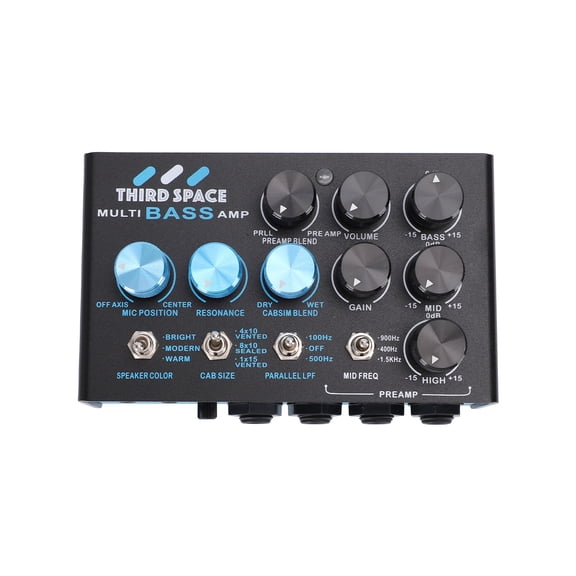 Aestri Bass Multi Effects Pedal Preamp with 3 Band EQ Parallel Signal Chain Cabinet Simulator Speaker Switch Dual FX Loops Bass Effects for Recording Live