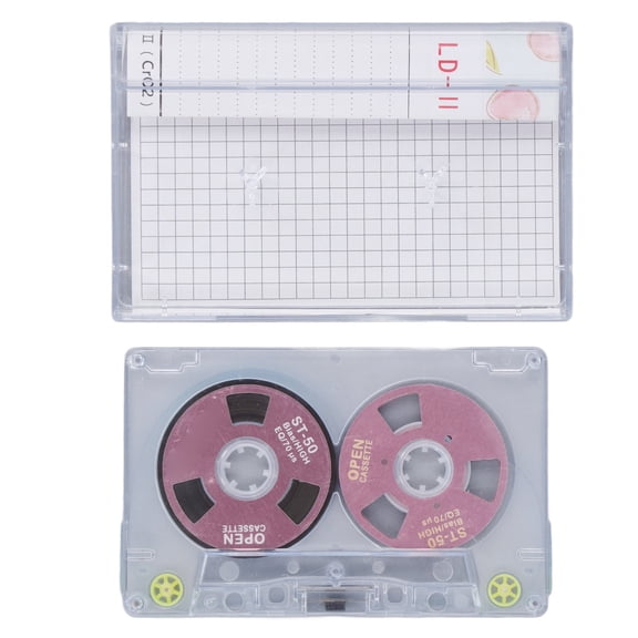 Aestri Blank Cassette Tape High Output Low Noise DIY 46 Min Recording Time Reel to Reel Audio Cassettes for Music Recording, Sturdy PC and Aluminum Alloy, Pink