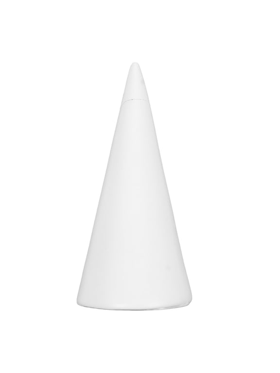 Cone Shaped Resin Jewelry Ring Display Holder for Engagement and Wedding Rings, White