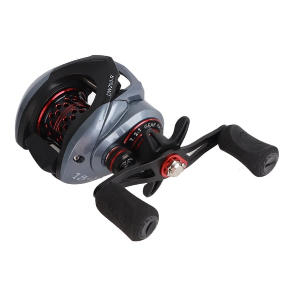 Aestri DW200 Baitcasting Fishing Reel with Metal Micro Cup Spool, 7.2:1 High Speed Gear Ratio, 18+1 Bearing System, Magnetic and Centrifugal Double Brake, Right Handed Profile for All Water Types