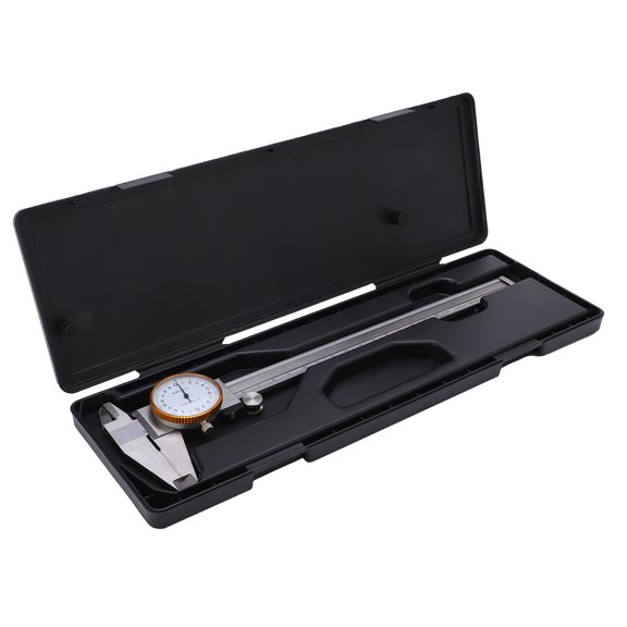 Aestri Dial Caliper with Depth Rod 0-200mm Manual Measuring Gauge with Clear Graduations Shockproof Dual Way Bezel Steel Measuring Tool Silver