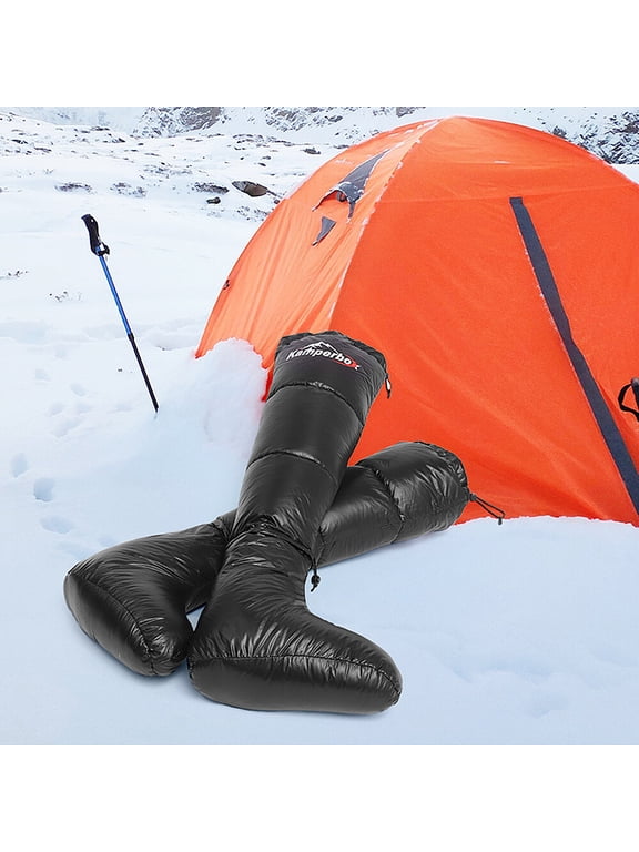 Down Booties Socks Warm Windproof Winter Sleeping Slippers with Drawstring