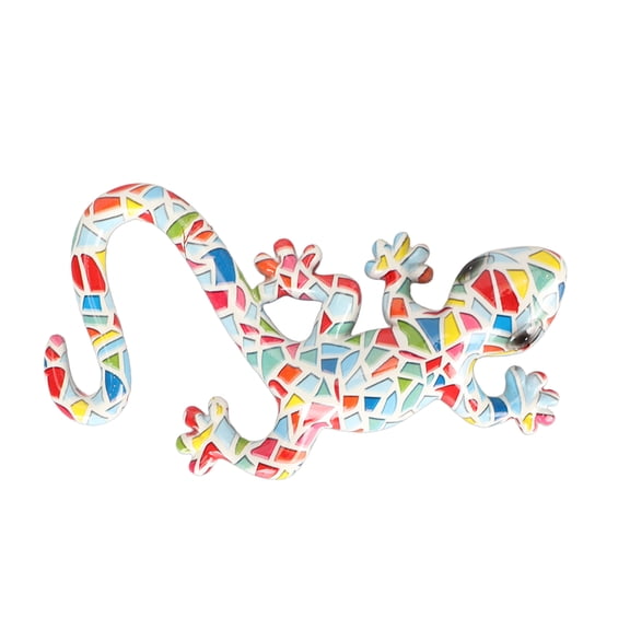 Aestri Gecko Wall Art Decor Resin Hanging Lizard Sculpture for Patio Garden Fence