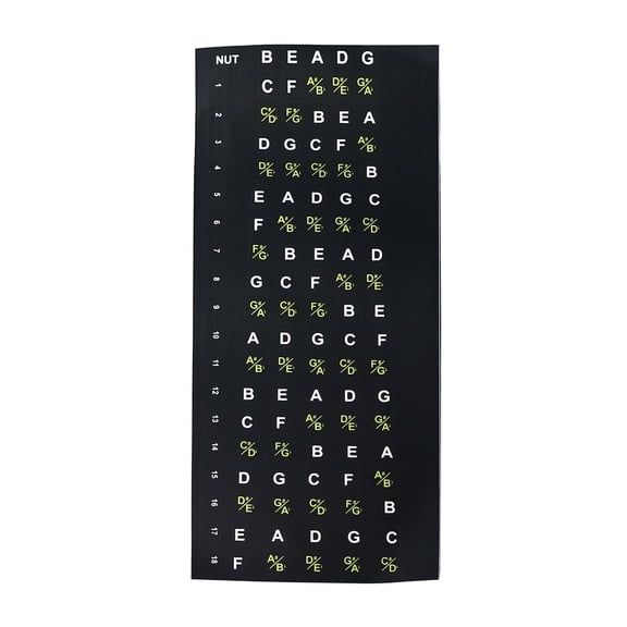 Aestri Guitar Fretboard Sticker Bass Chord Fret Note Finger Guide Decal for Beginner Playing for 5 String