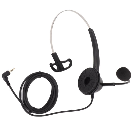 Aestri H360-2.5 Monaural Business Headset, 2.5mm Computer Headphones with HD Microphone, Noise Cancelling Earphone for Call Center, Customer Service and Office, Black