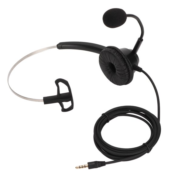 Aestri H360-3.5 Telephone Headset Noise Reduction Comfortable Single Sided Business Headset for 3.5mm Jack, Black
