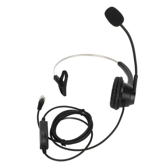 Aestri H360-RJ9-MV Telephone Headset Monaural Business Headset with Noise Canceling Microphone for Call Center and Office Black