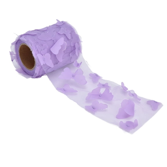 Aestri Light Purple Tulle Roll Ribbon for DIY Crafts and Wedding Decor 3.1 in x 10 Yards