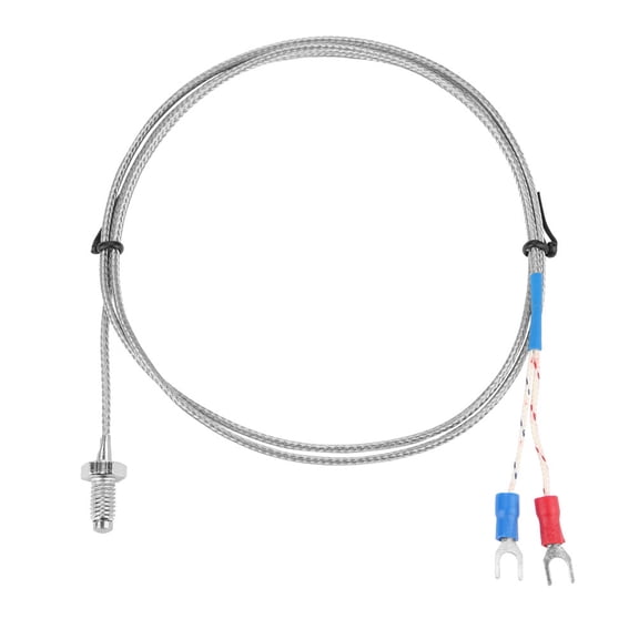 Aestri M6 Screw Fine Thread Type K Thermocouple Temperature Sensor Wire Probe 0-400 C, 3m Cable Length for Plastics Machinery Textiles Food Industry