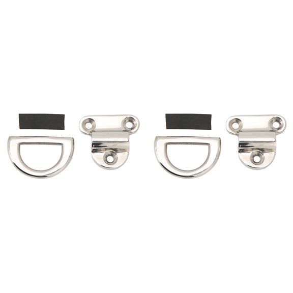 Aestri Marine Grade 316 Stainless Steel Folding Pad Eye Cleat D Ring Tie Down Anchor Point Fitting 60x58mm for Boat Deck and Yacht Cargo Hardware, 2 Pack