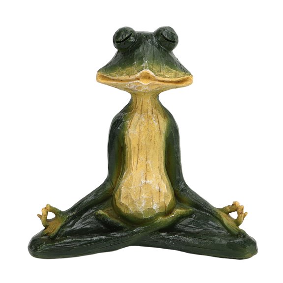 Aestri Meditating Frog Statue Resin Yoga Figurine for Outdoor Patio Garden Decoration