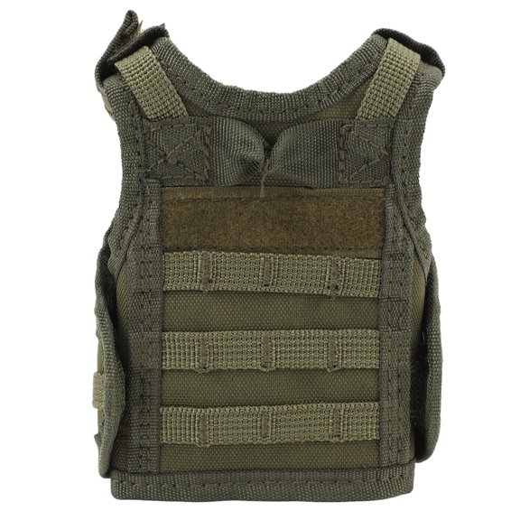 Aestri Mini Beer Vest Nylon Beverage Cooler Holder Bottle Sleeve Jacket for Beer Decoration OD Green, Outdoor Style Premium Drink Sleeve for Parties and Picnics
