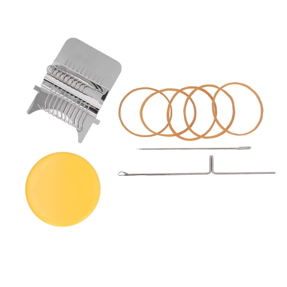 Aestri Mini Knitting Machine 10-Pin Simple Operation Hand Loom for Home Repairing Yellow