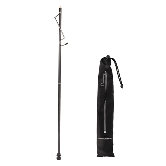 Aestri Portable Aluminum Alloy Folding Camping Lantern Stand Detachable Light Pole Black