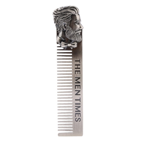 Aestri Portable Stainless Steel Beard Comb Pocket Grooming Mustache Comb with Gentleman Handle